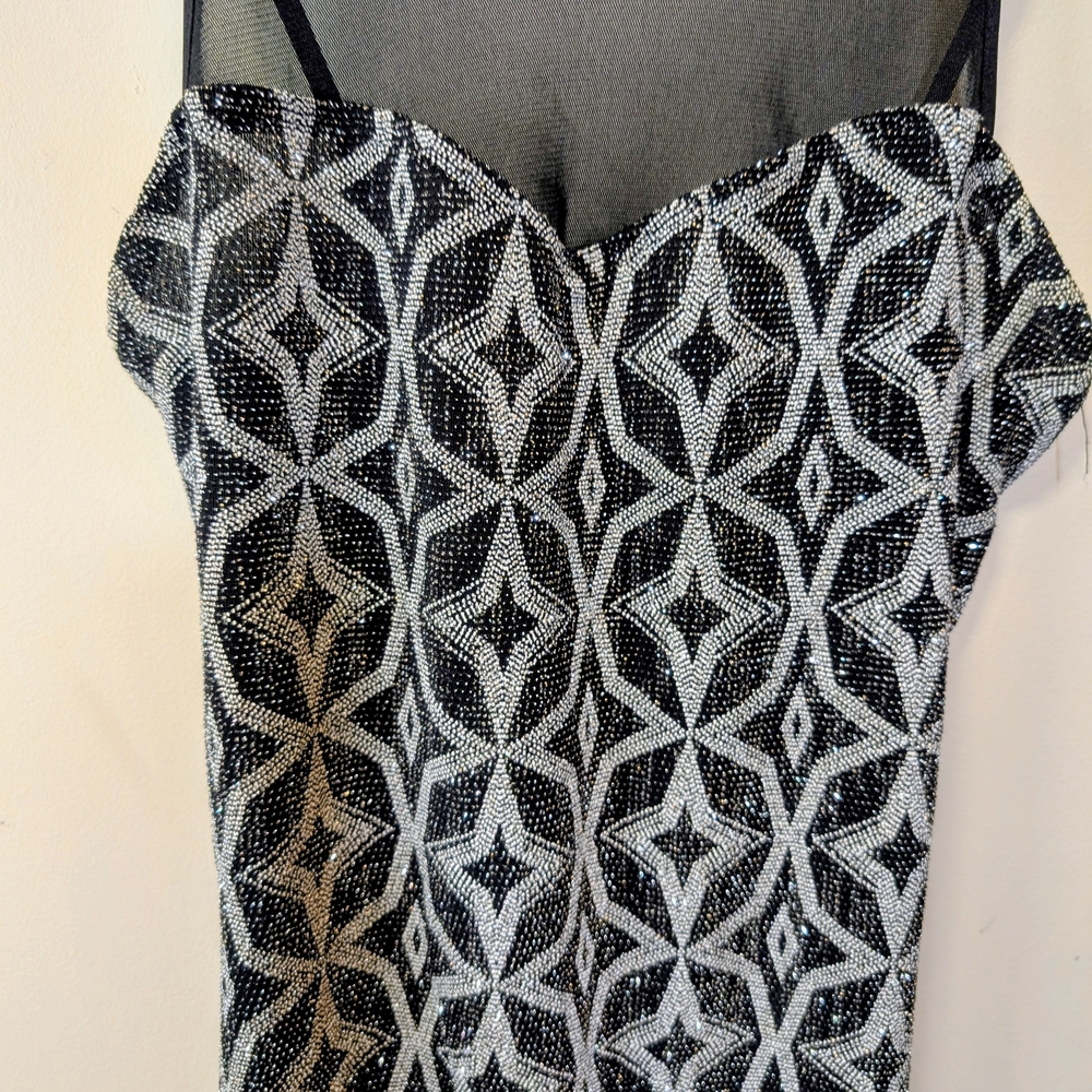 VTG Eclipse Sparkly Geometric Bodycon Dress Size M - Picture 3 of 5